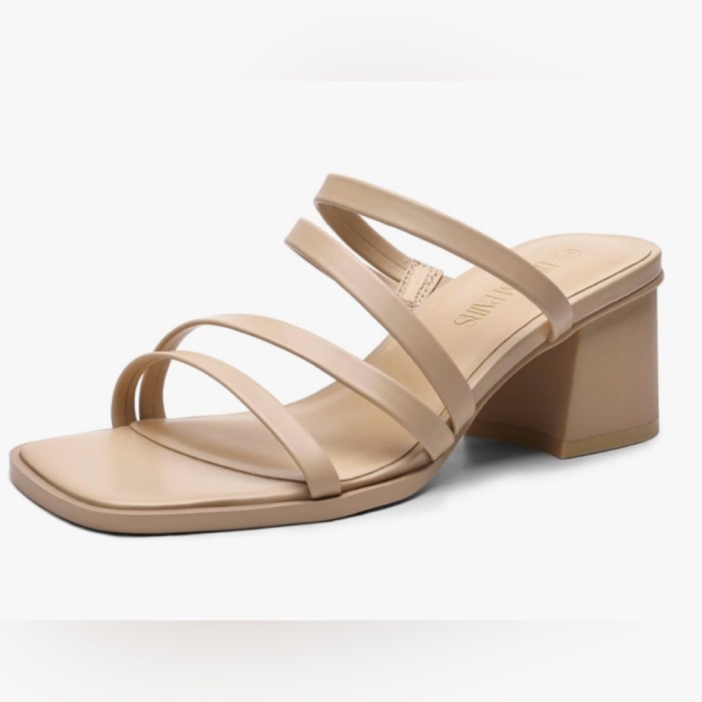 Dream Pairs Beige Strappy Heels